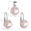 Súprava šperkov s kryštálmi Swarovski náušnice a prívesok ružová perla okrúhle 39091.3
