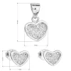 Sada šperkov so zirkónom náušnice a prívesok biele srdce 19011.1