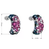 Strieborné náušnice visiace s kryštálmi Swarovski mix farieb polkruh 31164.4 galaxy