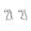 Strieborné náušnice pecka so zirkónom v bielej farbe 11100.1