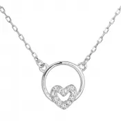 Strieborný náhrdelník so zirkónom biele srdce 12021.1
