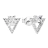 Strieborné náušnice pecka so zirkónom biely trojuholník 11150.1