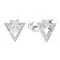 Strieborné náušnice pecka so zirkónom biely trojuholník 11150.1