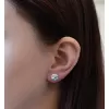 Strieborné náušnice pecka s kryštálmi Swarovski modré okrúhle 31336.3 light turquoise