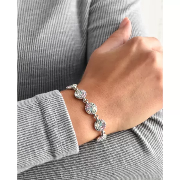 Strieborný náramok so Swarovski kryštálmi mix farieb 33048.3 sakura