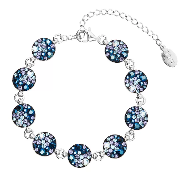 Strieborný náramok so Swarovski kryštálmi modrý 33048.3 blue style