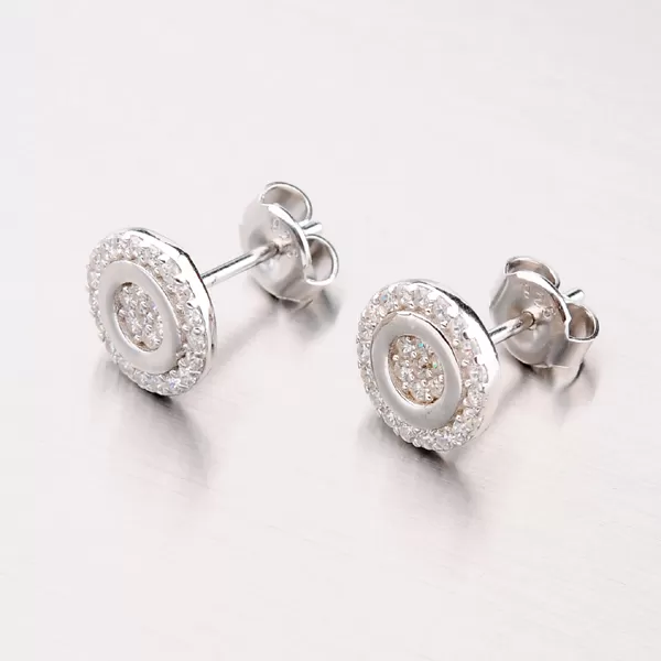 Náušnice kôstky so zirkónmi GLM12-048