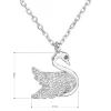 Strieborný náhrdelník so zirkónom biela labuť 12019.1