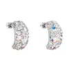 Strieborné náušnice visiace s kryštálmi Swarovski ab efekt polkruh 31164.2