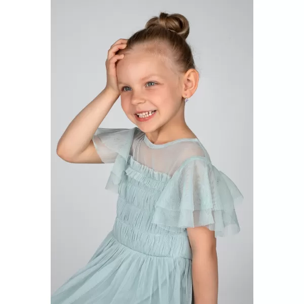 Strieborné detské náušnice visiace so zirkónom fialová kvietka 11176.3