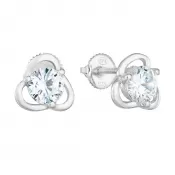Strieborné náušnice Pecka so zirkónom v bilé farbe 11263.1