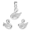 Sada šperkov so zirkónom náušnice a prívesok biela labuť 19010.1