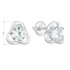Strieborné náušnice Pecka so zirkónom v bilé farbe 11263.1