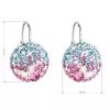 Strieborné náušnice visiace s kryštálmi Swarovski mix farieb okrúhle 31176.3 water lilly