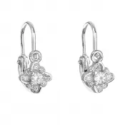 Strieborné detské náušnice visiace so zirkónom biela kvietka 11175.1