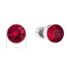 Strieborné náušnice pecka so Swarovski kryštálmi červené okrúhle 31113.3 ruby