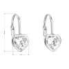 Strieborné náušnice visiace so zirkónom biele srdce 11185.1
