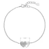 Strieborný náramok so zirkónmi srdca 13010.1