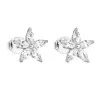 Strieborné náušnice pecka so zirkónom biela kvietka 11069.1
