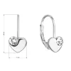 Strieborné visiace náušnice so Swarovski kryštálmi srdiečka 31299.1 biele