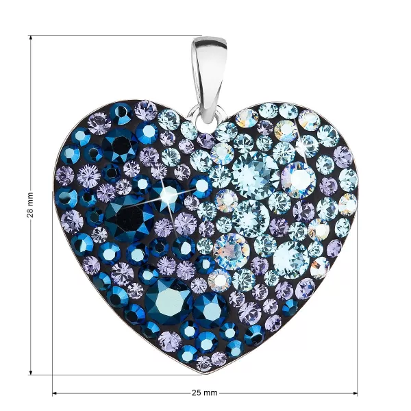 Strieborný prívesok s kryštálmi Swarovski modré srdce 34243.3 blue style
