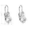 Strieborné detské náušnice visiace so zirkónom biele srdce 11178.1