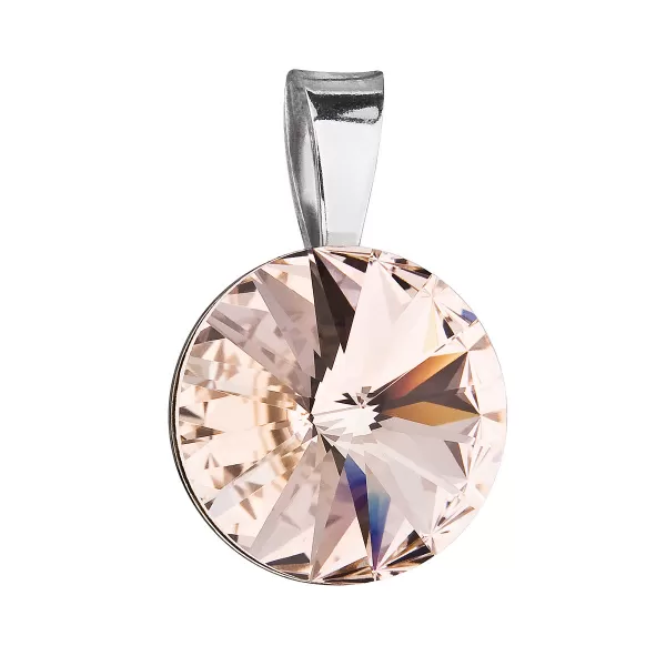 Strieborný prívesok s Swarovski Brown Round Rounds 34112.3