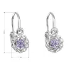 Strieborné detské náušnice visiace so zirkónom fialová kvietka 11176.3