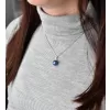 Strieborný prívesok s guľatou tmavo modrou matnou Swarovski perlou 34150.3
