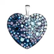 Strieborný prívesok s kryštálmi Swarovski modré srdce 34243.3 blue style