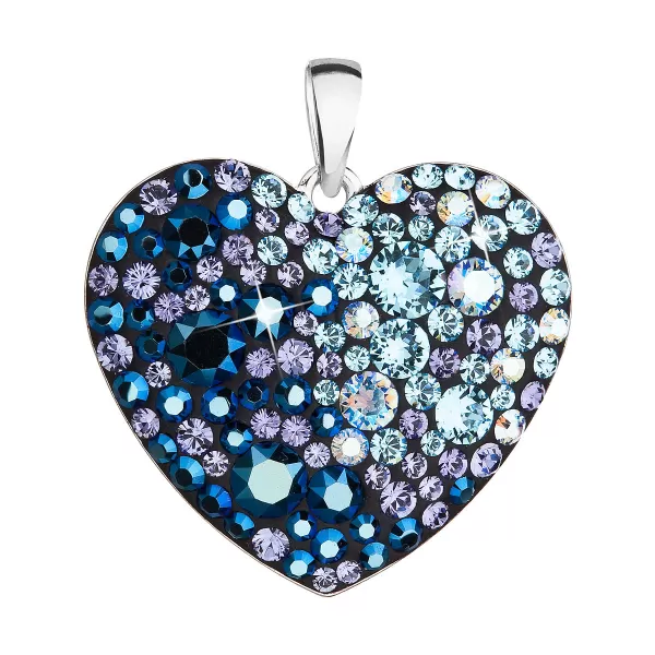 Strieborný prívesok s kryštálmi Swarovski modré srdce 34243.3 blue style