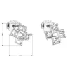 Strieborné náušnice pecka so zirkónom v bielej farbe 11117.1