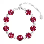 Strieborný náramok so Swarovski kryštálmi červený 33048.3 cherry