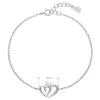 Strieborný náramok so zirkónmi dvojité srdce 13011.1