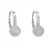 Strieborné náušnice visiace so zirkónom v bielej farbe 11191.1