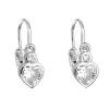 Strieborné detské náušnice visiace so zirkónom biele srdce 11178.1