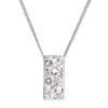 Strieborný náhrdelník so Swarovski kryštálmi obdĺžnik 32074.2 ab efekt