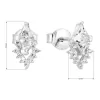 Strieborné náušnice pecka so zirkónom v bielej farbe 11140.1