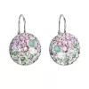 Strieborné náušnice visiace s kryštálmi Swarovski mix farieb okrúhle 31176.3 sakura