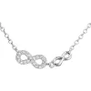 Strieborný náhrdelník so zirkónom biele nekonečno 12041.1