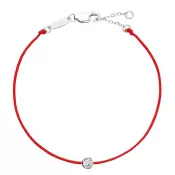 Kabbalah červený náramok proti uhranutiu strieborný okrúhly 13005.3