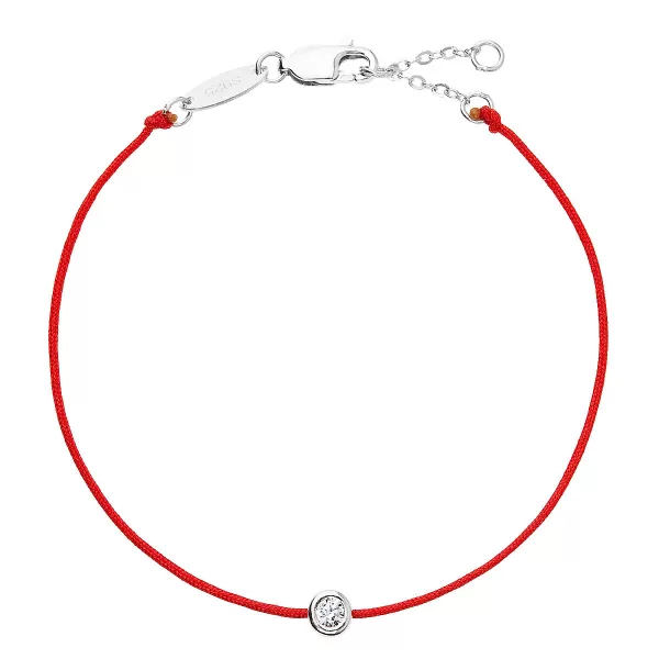 Kabbalah červený náramok proti uhranutiu strieborný okrúhly 13005.3