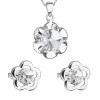 Sada šperkov s kryštálmi Swarovski náušnice, retiazka a prívesok biela kytička 39173.1