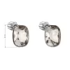 Strieborné náušnice pecka s kryštálmi Swarovski sivý obdĺžnik 31279.5