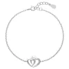Strieborný náramok so zirkónmi dvojité srdce 13011.1