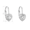 Strieborné detské náušnice visiace so zirkónom biele srdce 11216.1