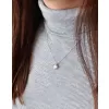 Strieborný náhrdelník so zirkónom biely kosoštvorec 12031.1