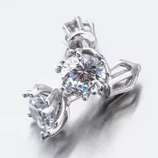 Dámske náušnice biele zlato 585 zirkón v bielej farbe 52GZ-8001B-SR