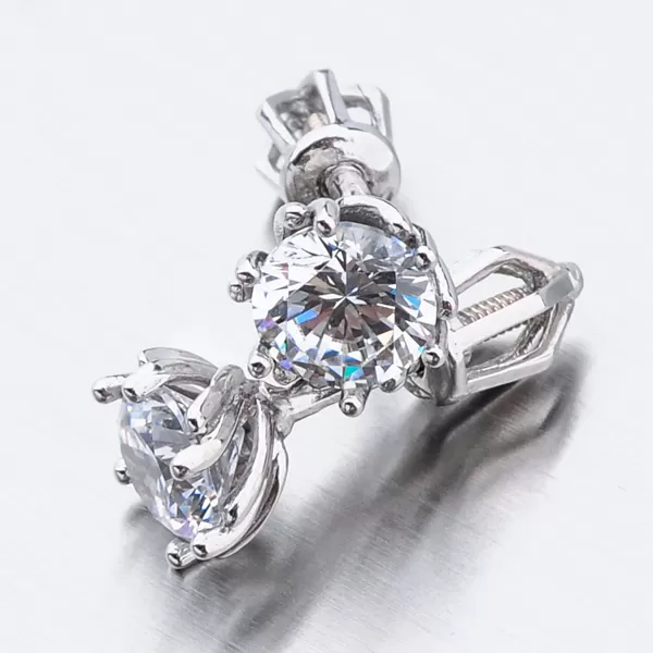 Dámske náušnice biele zlato 585 zirkón v bielej farbe 52GZ-8001B-SR