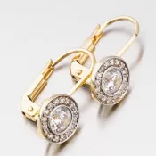 Dámske visiace náušnice zo žltého zlata 52GZ-8028Z-KL